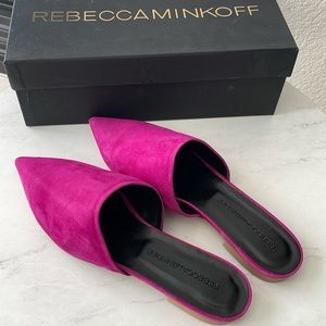 Rebecca Minkoff Pink Suede Sara Loafers Slip on Shoes Size 9